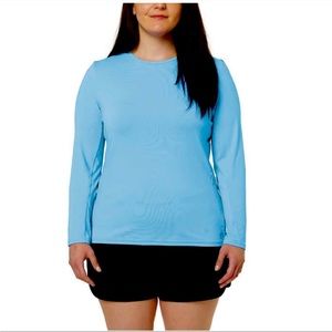 Hang Ten Ladies Sun Tee, Powder Blue (size : XL)